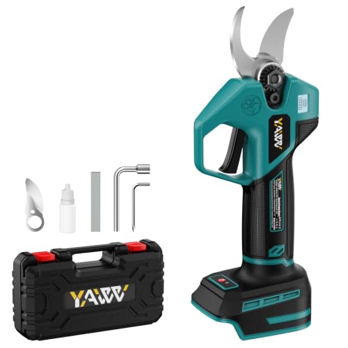 Brushless Electric Pruning Shears for Makita Battery Portable Cordless Pruning Shears with LCD DisplaySK5 Blades Adjustable Cutting Diameter 0.8-1.2 Inch for Gardening Tree Pruning(NO Battery)