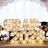 2026 Graduation Decorations- Light Up Letters "GRAD 2026" Class of 2026 Graduation Party Decorations Sign-Ornaments for Class of 2026 Preschool High School College Table Centerpieces Decor Party Supplies