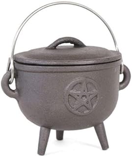 Other Cast Iron Pentagram Cauldron Pot Witches Spell Halloween Wicca Pagan 12cm