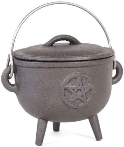Other Cast Iron Pentagram Cauldron Pot Witches Spell Halloween Wicca Pagan 12cm