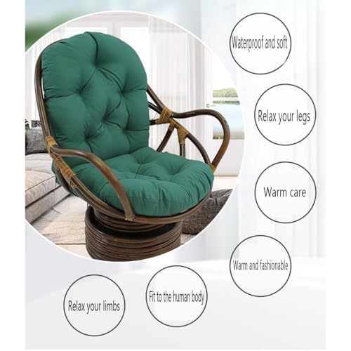 Coussin pour fauteuil en rotin pivotant doux et durable bleu lac - 3