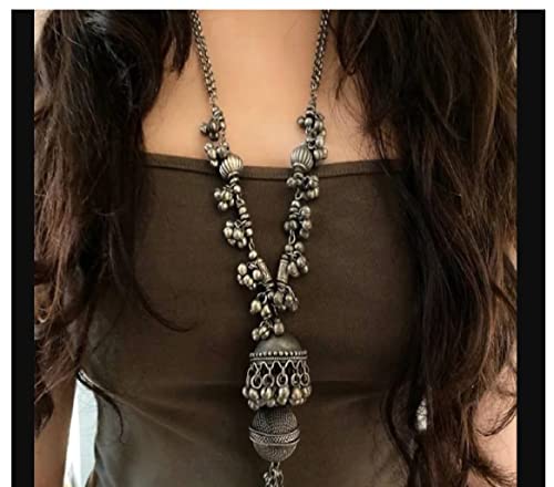 Indian Ethnic Traditional Afghani Antique Statement Silver Oxidized Boho Necklace Jewelry2