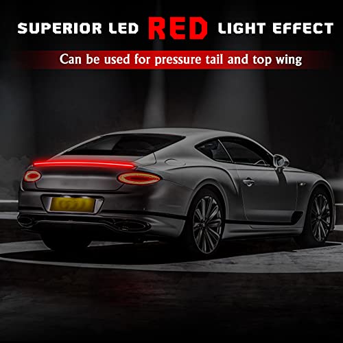 Oppbuy Universal Led Spoiler Rear Lip Kit With Brake Light,Turn Signal Light,Running Light,51 Inch(1.3 M) Car Tail Light Strip For Car Trunk And Rear Windshield,Carbon Fiber Finish,Easy Installation #TOP1