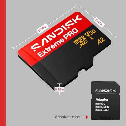 SanDisk Extreme PRO Carte mémoire flash adaptateur SD inclus e A2 / Video Class V30 / UHS I U3 microSDXC UHS I - vue 10