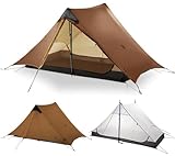 3F UL Gear Lanshan Ultralight Tent 4-Season Backpacking Tent for 2-Person Camping, Outdoor Lightweight Waterproof Professional Tent (2 Person-Khaki, 4 Season)
