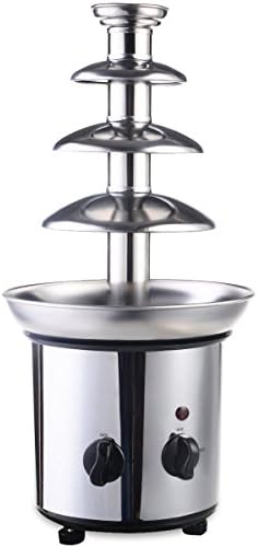 DPThouse 4-Tier Chocolate Fountain Cascading Fondue Stainless Steel, Silver