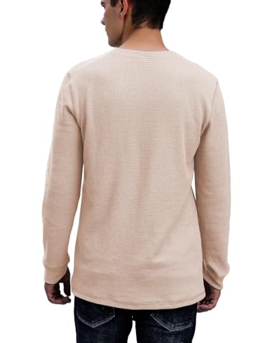 Men's Waffle Long Sleeve Shirt Henley Shirt for Men2