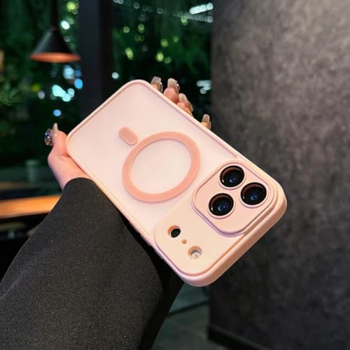 Coque iPhone 14 Antichoc avec Dos Hybride Silicone Rose et Technologie de Charge Sans Fil Magnétique