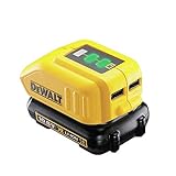 Dewalt Akku-Adapter DCB090 (2 USB-Ausgänge, zum Aufladen oder Betreiben von Mobiltelefonen, MP3-Player o.a., einsetzbar mit allen Dewalt Li-Ion XR Schiebe-Akkus von 10,8 bis 18 Volt)