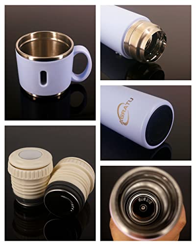 Agratu Thermos Bottles For Hot And Cold Drinks14.2 Oz Thermos Coffee Travel Mug, 316 Stainless Steel Hot Water Thermos, Suitable For Drinking Coffee Tea Milk,Father's Day Gift(B-Sky Blue) #TOP3
