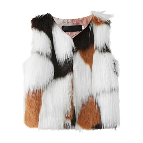 1-11 Years Little Girl Winter Waistcoat Coat Jacket Toddler Faux Fur Vest Coat Winter Warm Gilet Waistcoat Outerwear