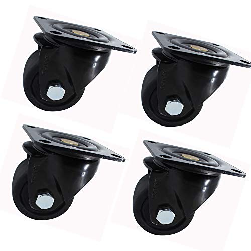 Hyfeng Premium-Schwerlastrollen Schwenkbare Lenkrollen,Nylon-Rollen Industrierollen Bremse(50/65/75 mm) schwarz 2000 kg 4er-Pack,Einsatz in der Schwerindustrie, auf Baustellen usw Cover
