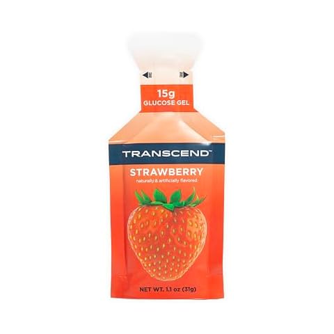 Transcend Foods Strawberry Gel (1.1 oz, Pack of 10) Fast-Acting Carb Gel Strawberry Flavor – Caffeine Free, Gluten Free Cover