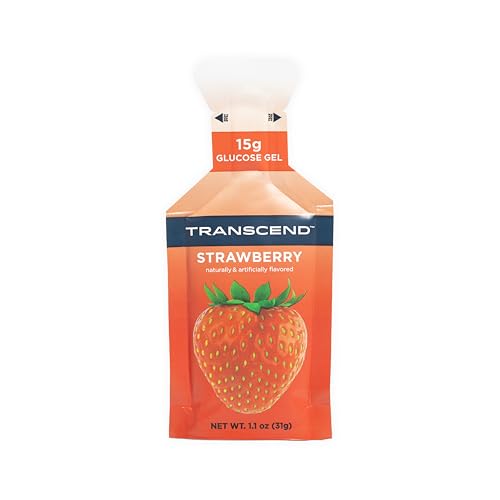Transcend Foods Strawberry Gel (1.1 oz Pack of 10) Fast-Acting Carb Gel Strawberry Flavor Caffeine Free Gluten Free