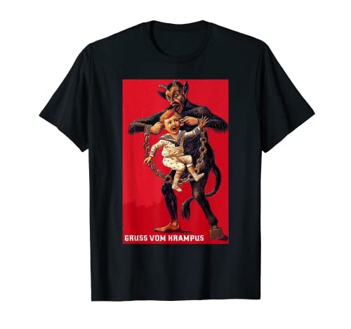 Demon Christmas Greetings from Gruss Vom Krampus - t-shirt para homem t-shirt, Preto