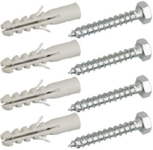 electrosmart Pack of 10 M8 x 50mm Steel Bolts Kit with Wall Plug & Washer for Mounting Bracket Aerial Sky Dish Gates