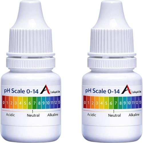 Image of pH Drop for pH Testing and Alkaline level, with Drop test for Alkaline for pH Water Testing with pH Color Chart, pH Test Kit, Litmus liquid universal Indicator (PH Testing-2Pcs)