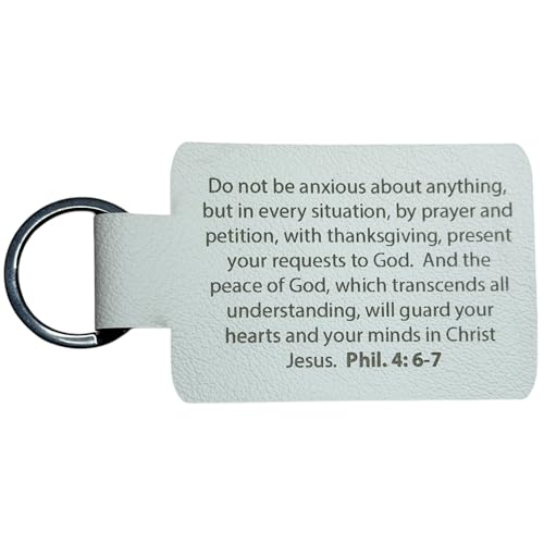 Pray About Everything Leather Keychain