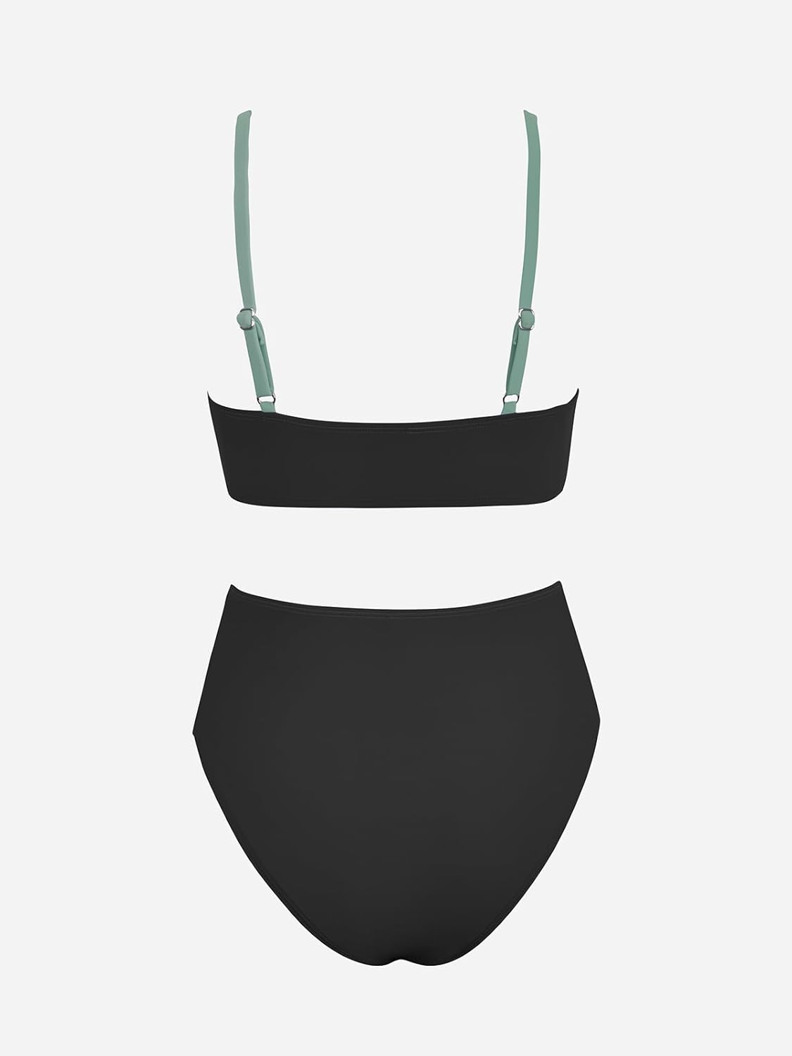 CUPSHE Women's Bikini Sets Two Piece Swimsuit High Waisted V Neck Twist Front Adjustable Spaghetti Straps Bathing Suit - Image 6