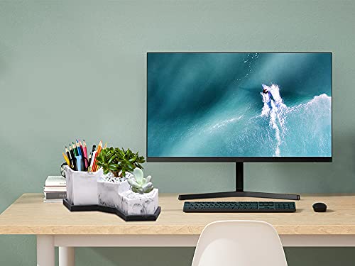 Lkkl Succulent Pot, Geometric Resin Planter Pot, Indoor Countertop Flower Pot With Drainage And Tray, Decorative Cactus Plant Pot For Home Office Windowsill Patio, White #TOP6