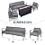 FYRICKYLINOO Aluminum Patio Furniture Set, 3 Piece Grey Cast Aluminum Modern Outdoor Conversation Couch Set All-Weather Metal Patio Sectional Sofa Club Chair Furniture, Gray (Table Not Included)