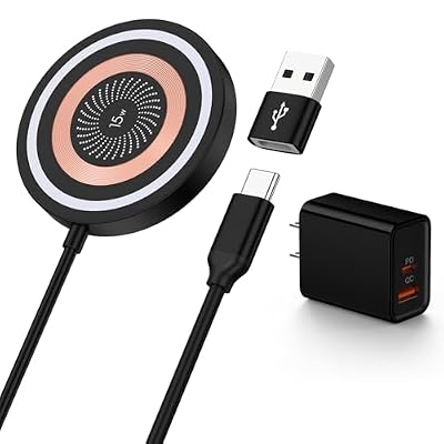 Magnetic Samsung Wireless Charger for Galaxy S26 Ultra S26+ S26 S25 S24 S23 S22 S21 S20 Z Flip Fold 7 6 5 Note 20,MagSafe Wireless Fast Charging Pad & USB C Wall Charging Block for iPhone 17 16 15 14