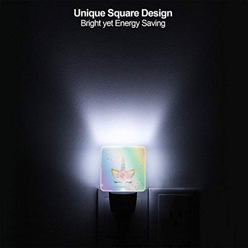 Efinluky Led Night Light 2 Pcs Easter Night Light Cute Rabbit Lamp Plug-In Led Nightlights Dusk To Dawn Sensor Night Lamp For Bedroom Room Nursery Hallway Stairs Kitchen Wall Decorative (Unicorn) #TOP4