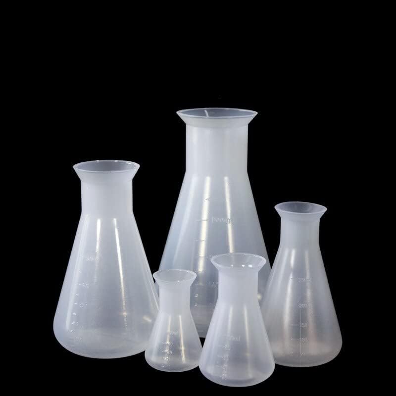 50ml to 2000ml Lab Plastic erlenmeyer Flask conical Container Bottle for Laboratory Experiment (Size : 50ml 10pcs)