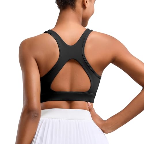 Vorcy High Impact Sports Bras for Women Racerback Sports Bra Running Bra Workout Bra Black
