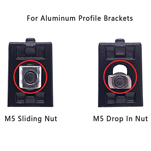 200pcs M5 T-Nuts Screws Kit for 2020 Series Aluminum Extrusion,40Pcs M5x10,40Pcs M5x8 Hexagon Socket Screws,40Pcs M5 T Sliding Nut,40Pcs M5 T Nut,40Pcs Washers (Black Nut and Screw Kits)