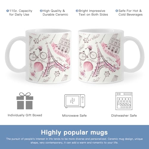 Taza de cerámica con diseño Torre Eiffel 11 oz miniatura 7