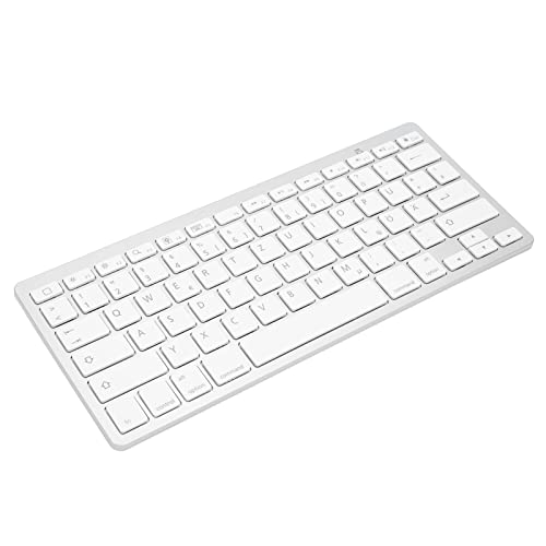 POENVFPO Wireless Keyboard, Portable Universal Slim Silent Bluetooth 3.0 German Keyboard, with Quick Response Keys for Work Home Travel