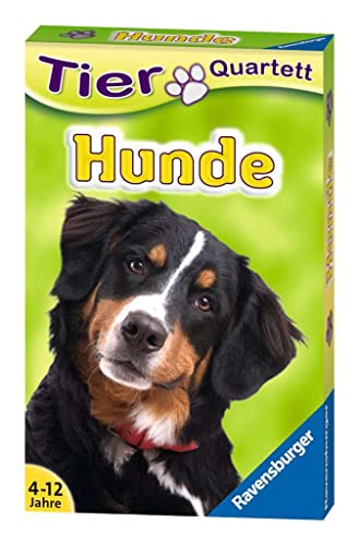 Ravensburger 20420 - Tierquartett Hunde, Klassiker für 3-6 Spieler ab 4-12 Jahre, 32 Hunderassen