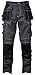 Men's Construction Pants with Cordura Knees Reinforced Carpenter Work Pants Tactical Workwear Cargo Safety TrousersGray 32-30