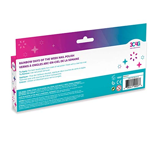 Three Cheers For Girls - Rainbow Bright Nail Polish Days Of The Week - Nail Polish Set For Girls & Teens - Includes 7 Colors - Non-Toxic Nail Polish Kit For Kids Ages 8+ #TOP1