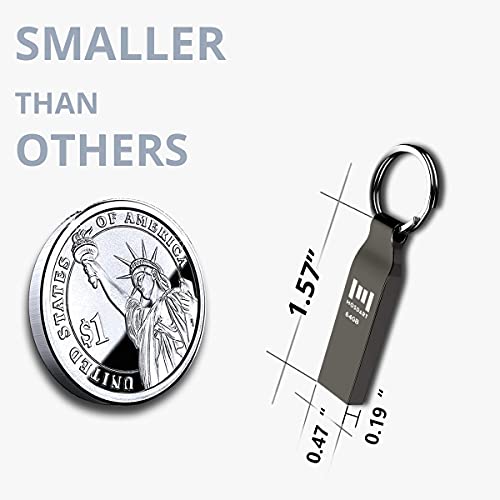 Mosdart 64Gb Usb 2.0 Exfat Flash Drive Waterproof Thumb Drive Metal Keychain Zip Drive 64 Gb Usb2.0 Dustproof Jump Drive 64G Shockproof Memory Stick For Storage And Backup, Tarnish #TOP3