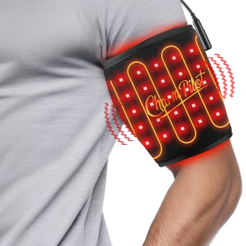 Charmpilot Red Light Therapy Pad for Arms with Heating and Massage Infrared Light Therapy Device for Ankle and Wrist 660nm&850nm Adjustable Timer for Arms Pain Relief(Black)