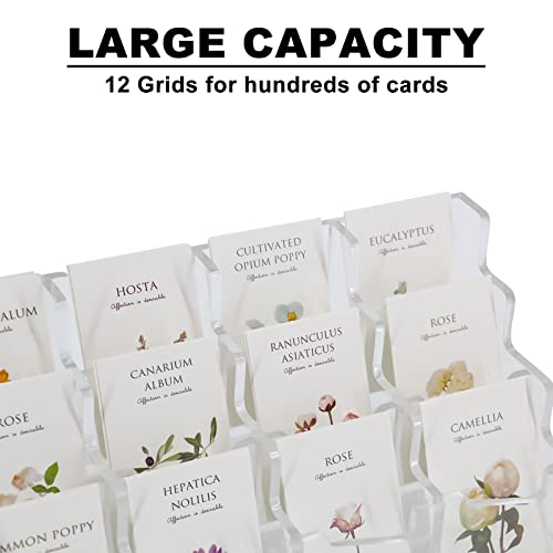 Patioer Clear Acrylic Business Card Holder For Desk 11 X 4.9 X 5.1 Inches, 3 Tier 12 Pockets Multiple Card Stand Business Card Holder Display Office #TOP4