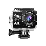 TRDEWR Cámara De Acción Ultra HD 4K/30fps WiFi 2,0 Pulgadas 140D Casco Impermeable Subacuático Cámaras Grabación Vídeo Vlog Bicicleta Portabilidad Sin Esfuerzo(with 64G TF Card)