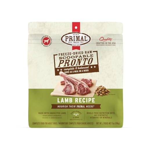 Primal Freeze Dried Dog Food, Pronto Mini Nuggets, Lamb; Scoop & Serve, Complete & Balanced Meal; Also Use as Topper or Treat; Premium, Healthy, Grain Free, High Protein Raw Dog Food (7 oz)