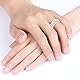 BYNYXI Couple-Ringe mit Dino-Design: 2 Stadionring-Silber-Verlobungsringe für Damen und Herren