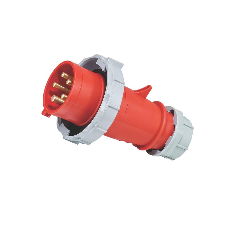 MX IP67 Industrial Plug 32A 5-Pin 400V Waterproof Power Connector 3P+N+E Plug for Machines, Tools, Generators & Outdoor Equipment