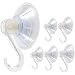 Clear Plastic Suction Cup Hook , oobest 6 Pack Ultra Heavy Duty Hooks Strong Power Lock Hooks Vacuum Traceless Hooks Smooth Waterproof Oil-proof Wall Shower Kitchen Window Bathroom Holder