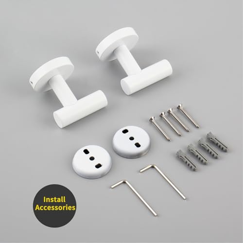 GERZWY Towel Hook Stainless Steel Robe Coat Hook Wall Mounted Luxury Hooks for Bathroom Hotel 2 Pack, White by GERZWY - Image 7