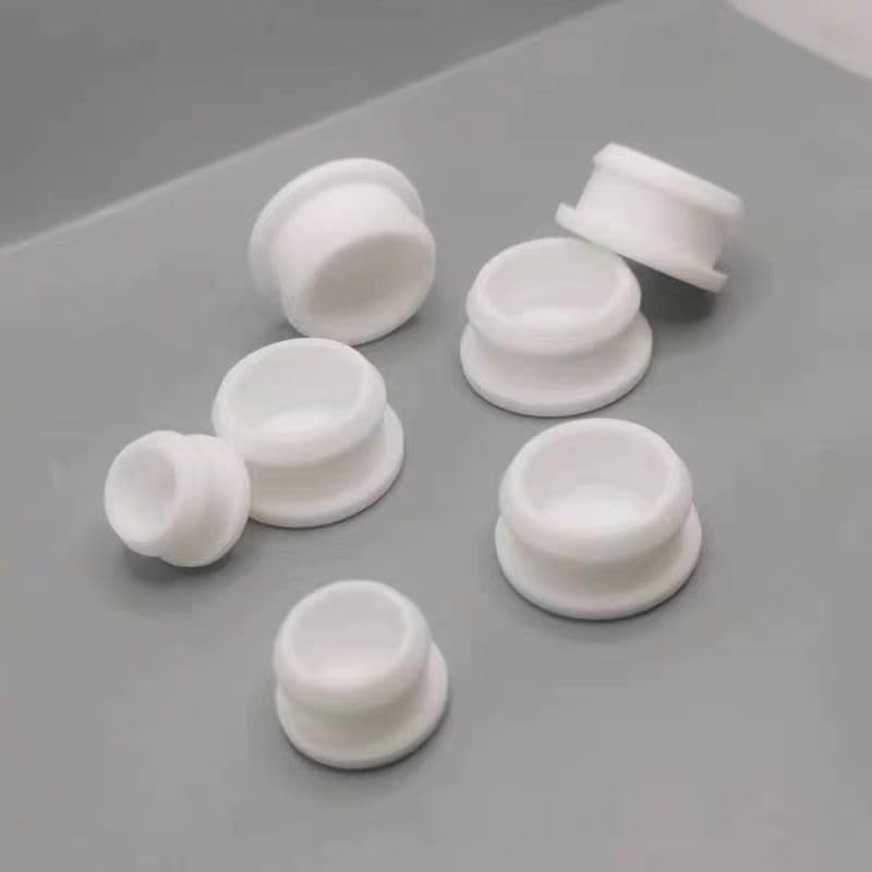 Rubber Pipe Cover,6Pcs White Silicon Seal Stopper Dia 2.5mm to 60.6mm Rubber Pipe Cover Temperature T Plug Plastic Hole Caps Stopper Tap Bung(58.6mm)