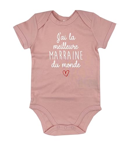 DSTNY Body Bébé J'ai la meilleure marraine du monde Rose 12-18 mois