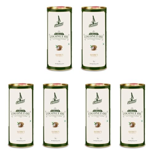 Image of Chekko Cold Pressed Virgin Coconut Oil 2 Litre | 100% Pure Natural Wood Pressed | Unrefined Virgin Edible Coconut Oil for Cooking, Baking, Massage, Hair & Skin Care | Premium Food-Grade Metal Tin Pack (1 Litre*Pack of 6)