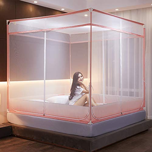Preisvergleich Produktbild Moskitonetz Moskitonetz Große Bett-Überdachung Netting Bettwäsche Dekorative Princess Square Moskitonetz Doppel für Innen Schlafzimmer und Outdoor-Camping,1.8 x 2 x 1.7m