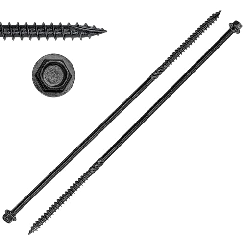 Image of 10 Pieces Hex Head Timber Screws – Heavy-Duty Exterior Decking Fixing Screw for Hardwood (250mm)