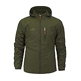 MONOMAD Men's Spring and Autumn Outdoor Hooded Mountaineering Jacket Fashion Versatile Windproof Stormtrooper (X-Large,military green)